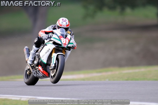 2009-09-26 Imola 3829 Acque minerali - Superstock 1000 - Qualifying Practice - Ayrton Baldovini - Aprilia RSV4 Factory